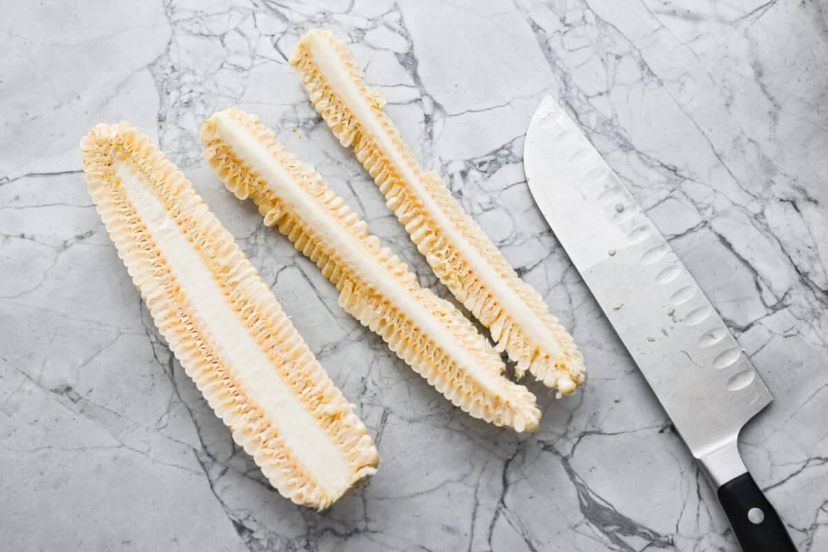 I had to try these viral Corn Ribs, and now I totally get the hype! They're fun, handheld, and smothered in creamy, zesty Mexican street corn flavor. Make a batch to share... or donโt. I wonโt judge. Corn cob cut into ribs.