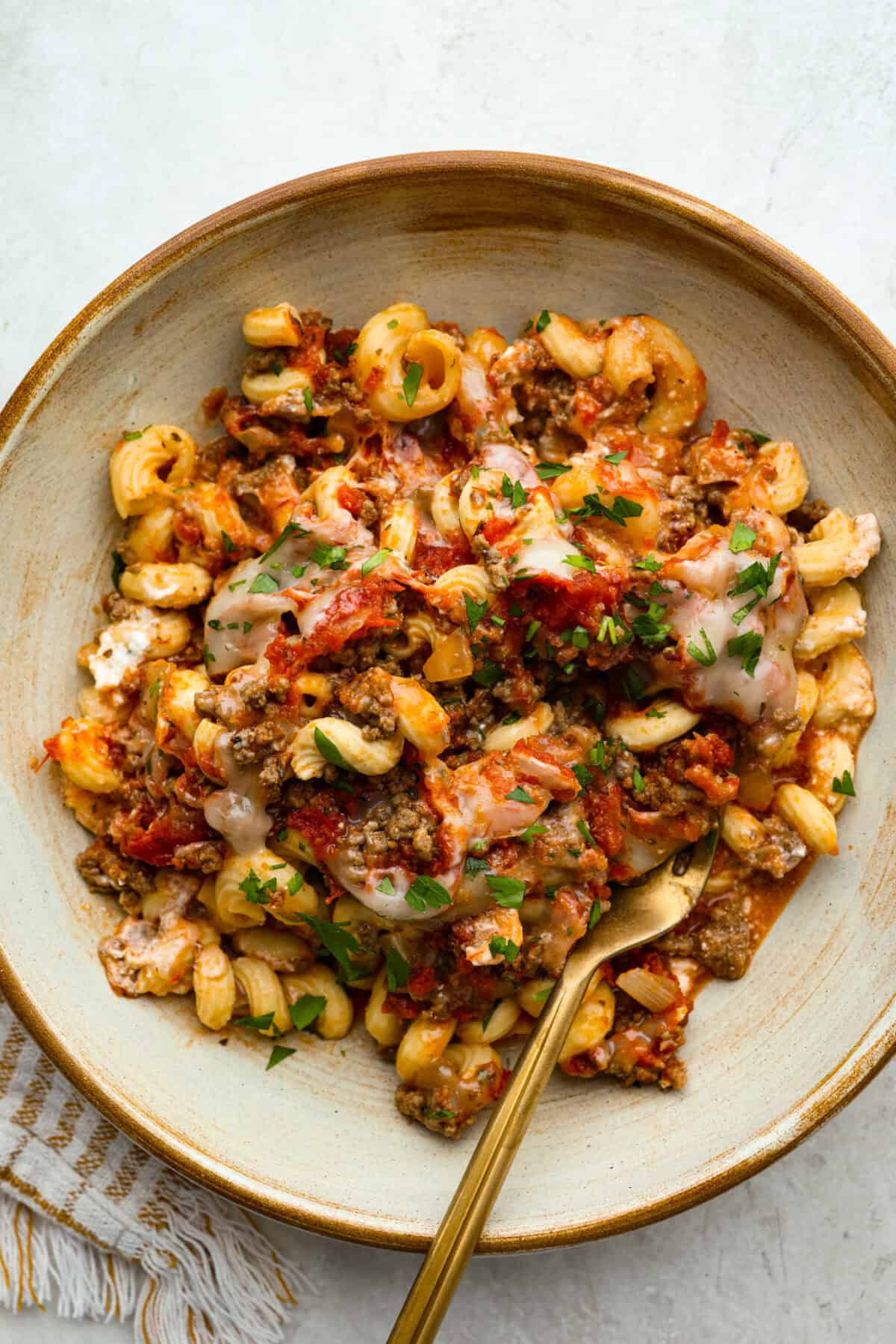 Did you hear back from anyone from thirst? Individual serving of crockpot million dollar pasta in a bowl.